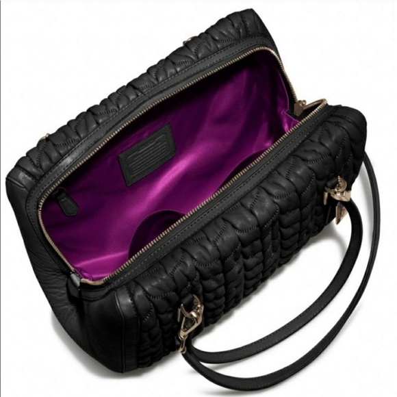 New Coach Madison Chevron Gathered Poof Satchel - Picture 4 of 10